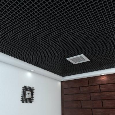 China Artistic Ceilings Recycled Interior Decorative Black Colored Aluminum Cell Ceiling Tiles for sale