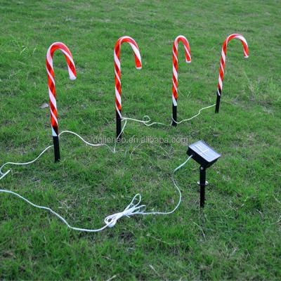 China Hot Sales Set of 2021 Solar Christmas Lights Solar Cane Lights of 5 Pcs 8 Modes for Outdoor New Year Holiday Garden Decoration for sale