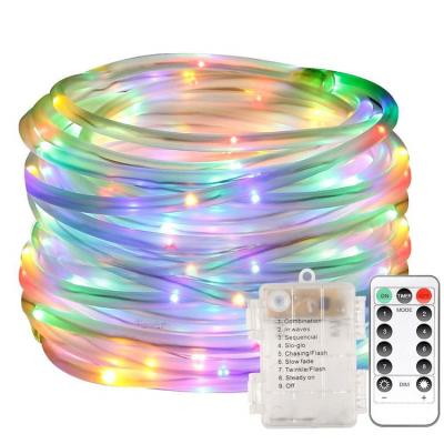 China Outdoor Lighting Multicolor Christmas Decoration String Ribbon Tube Strip Light With Battery for sale