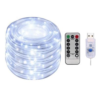 China Christmas Decoration LED Rope Light USB Operated Remote Decorative Silver String 2M 5M 10m 20M Warm White for Christmas Wedding Party for sale