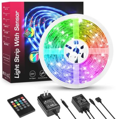 China 20KEYS Desktop App Controlled Kit Full Music Sync Voice Control 5050 Waterproof 5M 10m RGB LED wifi smart strip light for sale