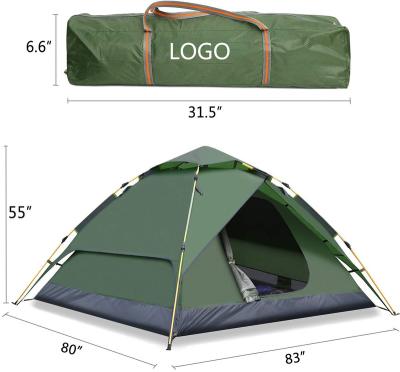 China Diagonal tying type double layer automatic hydraulic tent 3-4 person instant set up camping tent waterproof beach outdoor camping tent for sale for sale