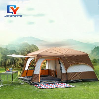 China Diagonal Brace Type 8-10 Person Large Camping Tent Waterproof 2 Bedroom Large Size Travel Tent Outdoor Camping Tent For Family for sale