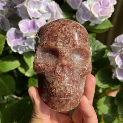 China China Wholesale Hand Carved High Quality Crystal Strawberry Quartz Big Crystal Skulls For Sale And Crafts for sale