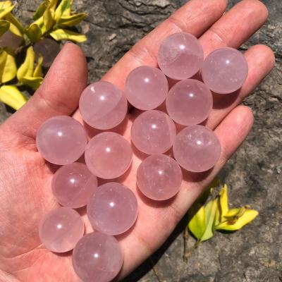 China China High Quality 2cm Wholesale Natural Crystal Ball Pink Rose Quartz Mini Sphere For Decoration for sale