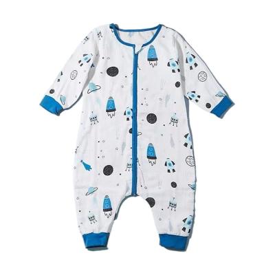 China Breathable Baby Gauze Sleeping Bag Thin Pure Cotton Leg Slit Sleeping Bag Children's Anti Kick Artifact for sale