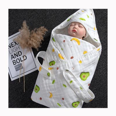 China No Fluorescence Washed 100% Avocado Covering Gauze Cotton Ins Newborn Baby Yoda Baby Wrapping Towels for sale