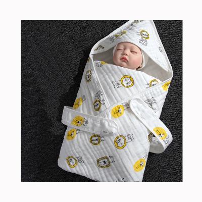 China No Fluorescence Washed 100% Cotton Gauze Ins Yellow Lion The Little Yoda Covering Newborn Baby Wrapping Towels for sale