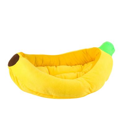 China Creative Viable Cartoon Banana Cat Nest Sofa Beds Soft And Comfortable Washable All Seasons Available Pet Dog Bite Resistant Cotton for sale