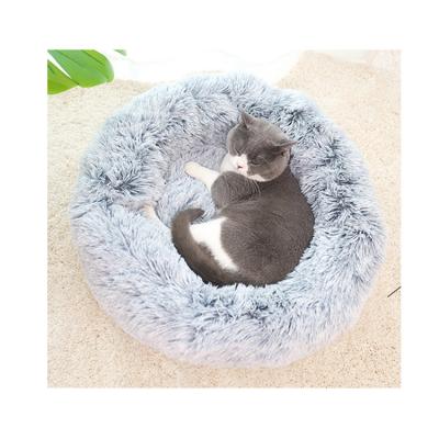 China Dog Beds Mat Pet Cat Warm Nest Kennel Viable Round Winter Plush Soft And Comfortable Plush Cushion for sale