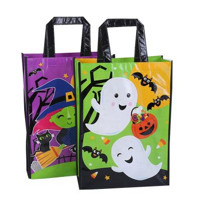 Cina Eco-friendly Grocery Promotion Halloween Theme Reusable Custom Tote Hand Shopping Laminated Pp Nonwoven Bag in vendita