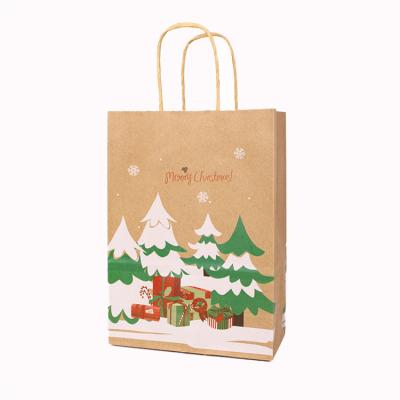 China New Design Eco - Friendly Recycle Kraft Christmas Paper Bag Custom Printing Paper Gift Bags For Shopping Te koop