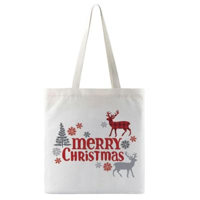 China Eco-Friendly Cotton Tote Bags With Custom Printed Logo Shopping Bags Large Capacity Recycled Christmas Bag zu verkaufen