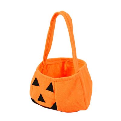 China Wholesale Orange Canvas Tote Bag Halloween Cotton Tote Bags Bucket Kids Trick Baskets Eco-friendly Halloween for sale