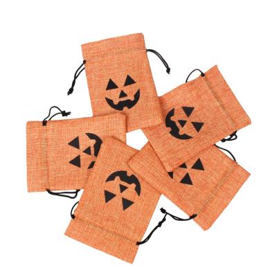 Chine Factory Hot Sale Eco-friendly Halloween Bags With Funny Face Pattern Drawstring Bag Custom Halloween Candy Bag à vendre