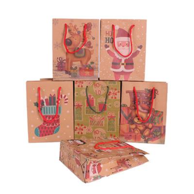 China Custom Paper Bag Recycled Logo Print Craft Christmas Gift Shopping Packaging Kraft Materials Gift Storage Recyclable Paper Bag à venda