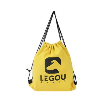 China Eco-Friendly Promotional Yellow Back Cloth Gym Bag Black Organic Cotton Dust Dust Bag Promotional Drawstring Bag for sale