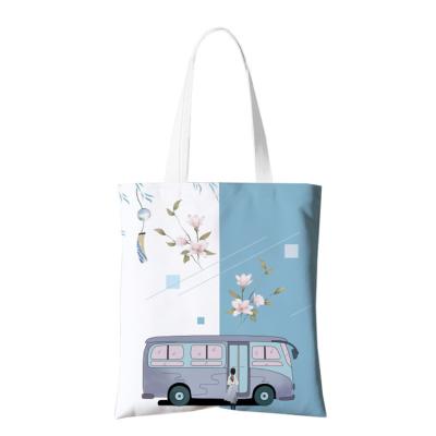 China Custom Logo Tote Bag Canvas Cotton Bags Simple White Eco-Friendly Reclycled Shopping Bag for sale