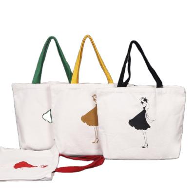 Chine Custom Printed Reclycled Colorful Handle Cotton Bags Promotional Cotton Shopping Bag Reusable Canvas Tote Bag à vendre