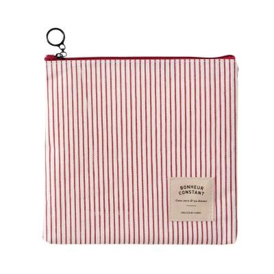 China Fashion\comfortable\durable Custom Stripe Grid Printing Blank Canvas Makeup Bag New Small Canvas Cosmetic Bags With Logo à venda