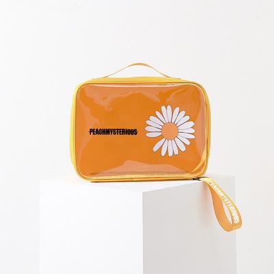 Китай Durable Transparent Fashion 230d Twill Handle Women Travel PVC Cosmetic Bag With Logo продается