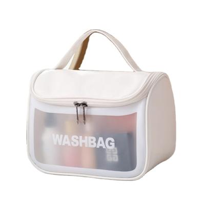 Cina High Quality Custom Logo Zipper Pouch Clear Tpu PVC Travel Toiletry Bag Waterproof Fashion Beach Cosmetic Bag in vendita