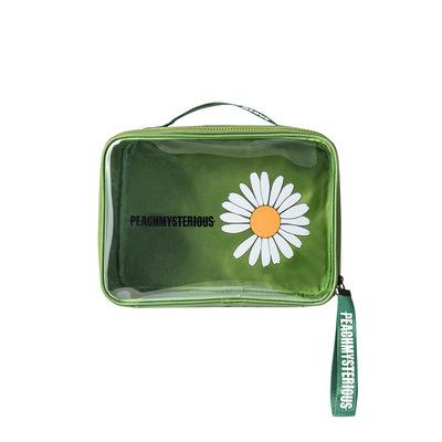 Cina Daisy Pattern Printing Clear Makeup Durable Small Bag Custom Transparent Travel Cosmetic Bag With Logo in vendita