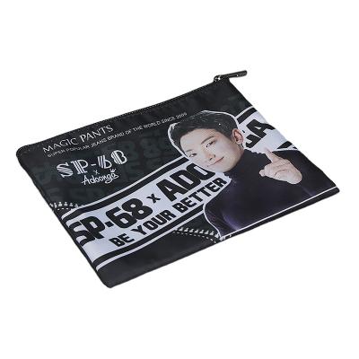 China Fashion Hot Selling Good Quality Printed Custom Logo Black Makeup Oxford Travel Cosmetic Bag for sale