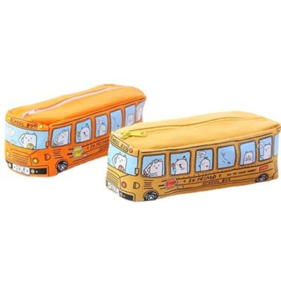 中国 Fashion \ School 2021 Custom Cute Pencil Case Student Amazon Wholesale Sale Children Bus Car Pencil Bag Cotton Pocket Warm Comfortable \ Durable Canvas 販売のため