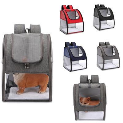 China Fashionable Wholesale Viable Pet Shoulders Dog Bag Clear Transparent Mesh Travel Outdoor Pet Backpack Carrier en venta