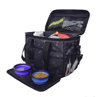 China Viable Multifunctional Dog Products Outdoor Foldable Tote Organizer Pet Travel Food Carrier à venda