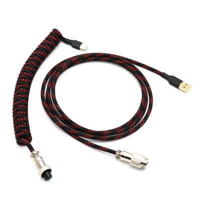 China Custom Coiled COMPUTER USB Type-C Mini Micro USB Cable For Mechanical Keyboard for sale