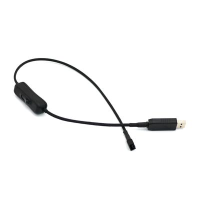 China COMPUTER Drop Shipping 22awg Booster Gear 12V USB To 4 Pin Fan Adapter Cable With Switch-55cm ON/OFF for sale