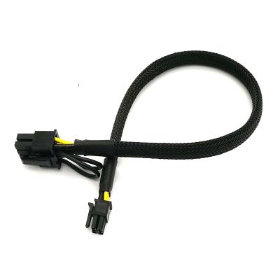 China Black 6 Whole Sleeving 2 Pin COMPUTER PCI Express To 6pin Mini Cable for sale