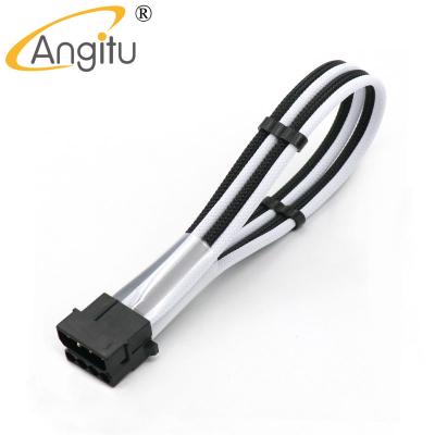 China COMPUTER Angitu 4mm Sheathed Male To Female 5.08 4pin IDE/Molex Extension Cable With 2 Cable Combs for sale