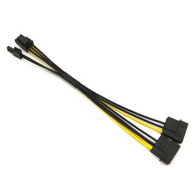 China COMPUTER factory price dual molex to 6+2 pin PCI express double molex PCI-e cable customized for sale