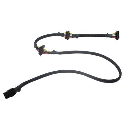 China COMPUTER Customer Sleeved 6pin 3 to x Molex 4 Pin IDE Power Supply Cable for Antec for sale