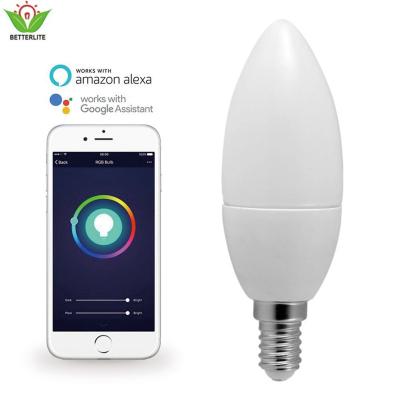 China Residential compatible with echo plus e11e14 e17 smart candle led bulb for chandeliers for sale