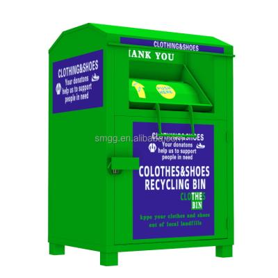 China Stocked Outdoor Steel Bin Disassembled Recycle Old Clothing Shoes Reserve Outdoor Donation Bins for sale