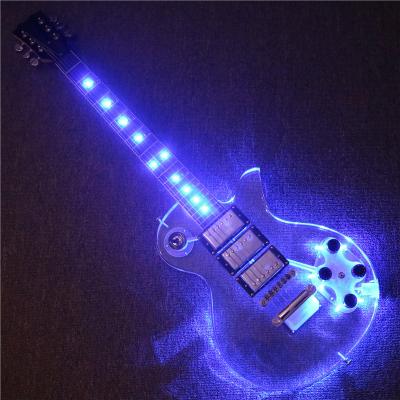 China Afanti Acrylic Music Body Electric Guitar with Blue LED Lights (PAG-104) for sale