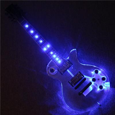 China Afanti Music Acrylic Body 7 Strings Electric Guitar With Blue LED Lights (PAG-109) for sale