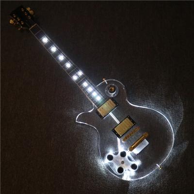 China Afanti Music Left Hand Acrylic Body Acrylic Electric Guitar with White LED Lights (PAG-111) for sale