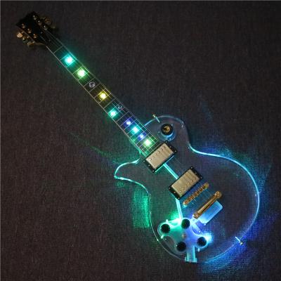 China Afanti Music Left Hand Acrylic Body Acrylic Electric Guitar with Changing LED Lights (PAG-112) for sale