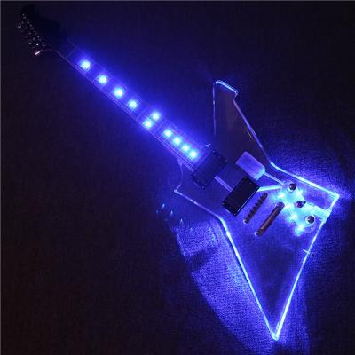 China Afanti Acrylic Music Body Electric Guitar with Blue LED Lights (PAG-152) for sale