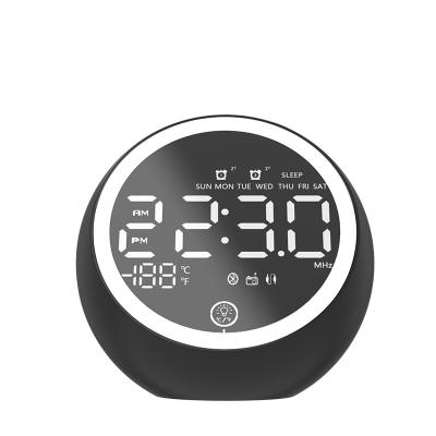 China AUX charger. Digital Sound Box Phone Function Cyboris FM LED Speaker Alarm Clock Mirror Radio Dual USB For Smart Phone Multifunctional Receiver for sale