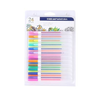 China Glitter Amazon Hot Sale OEM Logo 24 Pcs Custom Ink Pen Set Bts School Stationery for sale