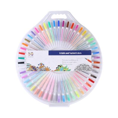 China Christmas Glitter Pen 50 Color Gel Pen Non-Toxic Pen For Children Painting And Ink Writing for sale