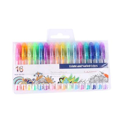 China Glitter 16 Pieces High Quality Plastic Mini Gel Pen Set Promotional for sale