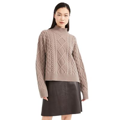 China Plus Size Autumn And Winter Fashion Women's Sweater Turtle Neck Knitted Sweater for sale