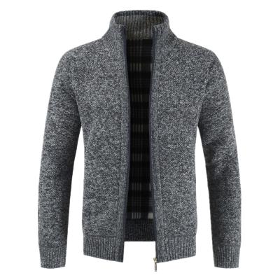 China Anti-wrinkle winter long sleeve round neck zipper cardigan sweater thickened knitwear thermal men's coat clothing jacket for sale